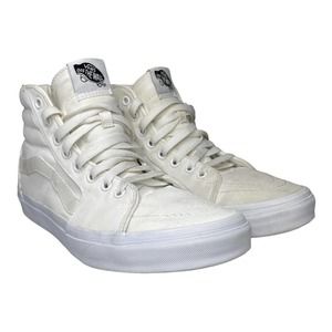 Vans Sk8-Hi Men's Skate Shoe - White Leather Size 7.5